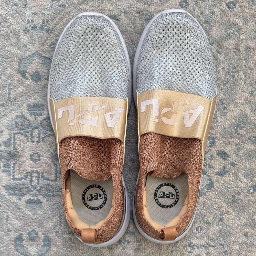 APL Kids Slip-On Sneakers in Silver and Rose Gold